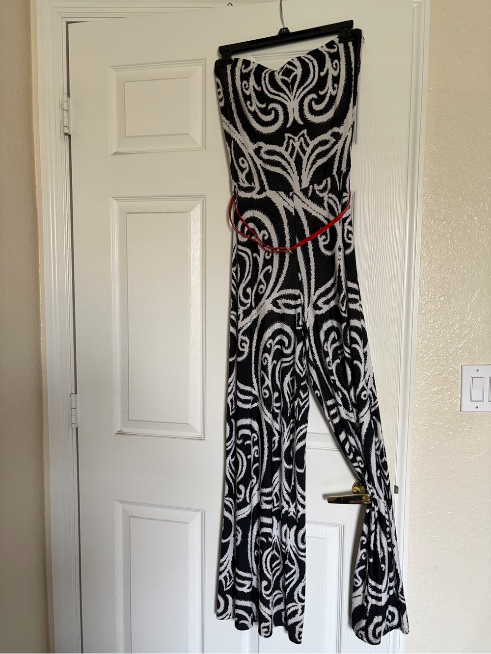 Black & White Swirl Print Maxi Jumper